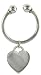 Sterling Silver Horseshoe Type Key Ring with Heart Tag 1 5/16 in. (34 mm)