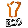 Premier Housewares 2-Piece Stainless Steel Boo and Ghost Shaped Cookie Cutter Set, Orange/Black