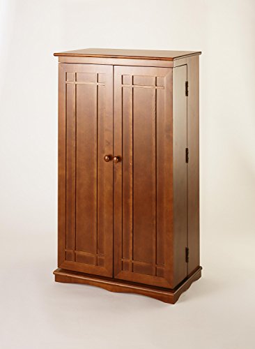 Leslie Dame Cd 612w Solid Oak Multimedia Storage Cabinet With Classic Mission Style Doors Walnut