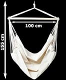 Hängesessel / Hängestuhl XL mit Querholz, beige