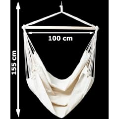H�ngesessel / H�ngestuhl XL mit Querholz, beige
