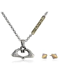 Lucky Brand "Sp14 Project X Love" Heart Hands Pendant Necklace and Stud Earrings Jewelry Set