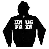 UNTIL INDUSTRIES - Drug Free - Black Zip Up Hoodie