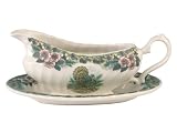 Churchill China Thanksgiving Multi Colors- Gravy Boat And Stand