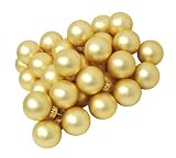 Club Pack of 80 Matte Gold Glass Ball Christmas Ornaments 1.5