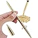 Pixnor Hollow Round Pen Holder Signing Pen Set for Wedding Bridal Golden