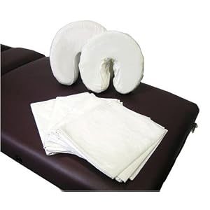OneTouch Massage Table Sheet Set - 4 Flat Sheets, 2 Face Cradle Covers 6E