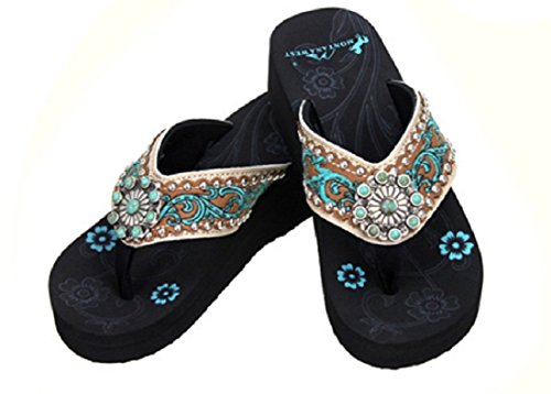 Montana West NEW Women Rhinestone Concho Flip Flop Bling Sandals TRENDS SNJ SHOES