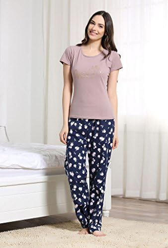 Hot Sale Somewell ™ Women's Letter Cotton Two-Piece Pajama Sleepwear Set,M