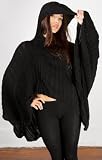 Black Swan Hoodie Poncho by KD dance, Soft, Cozy Stretch Knit Shadow Stripe w/ Contoured Front & Long Back, Free Flowing, Dramatic, Chic & Unique Made In NYC USA