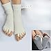 Flesser Yoga Sports GYM Five Toe Separator Socks Alignment Pain Health Massage Socks (White) 28x8cm