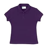 Junior Girls' Uniform Cap-Sleeve Polo - Purple