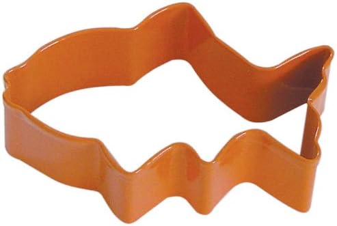 Fish Orange Poly Resin Coated Tin Cookie Cutter 3"
