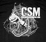 Chrome Shop Mafia Skeleton with Web T-Shirt with CSM Logo - Black, Large