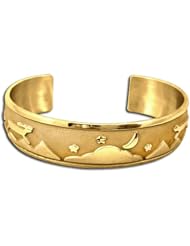 14K Yellow Gold Western Range Night/Day Bracelet. Made in USA.