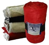 Hammaka Frazada Micro-suede Long Faux-Fur Blanket, Red