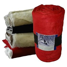 Hammaka Frazada Micro-suede Long Faux-Fur Blanket, Red by Blankets & Throw Comforters