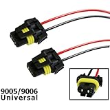 iJDMTOY (2) 900-Series 9005 9006 Female Adapter Wiring Harness Sockets Wire For Headlights Fog Lights