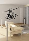Apache Helicopter - Vinyl Wall Decals Murals Stickers Art Graphic - 36H x45W - by üBer Decals