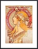 1897 French Savonnerie Soap Company by Alphonse Mucha 18.00X24.00 Framed with Black Metal Frame