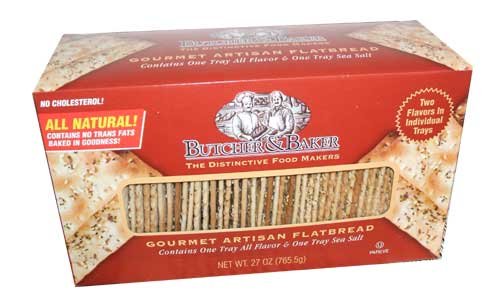 Butcher and Baker Gourmet Artisan Flatbread 1 Tray Sea Salt and 1 Tray All Flavor by Butcher and Baker