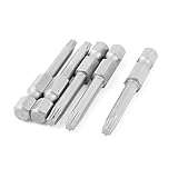 uxcell トルクスドライバービット 金属 グレー 50mm長 磁気ビット電動工具 5本入り
