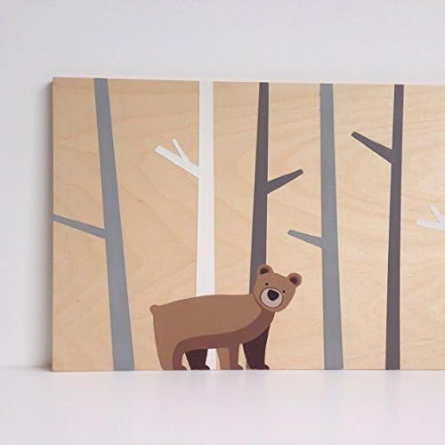 12" X 24" Bear in Trees Nursery Art on Wood