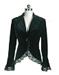 Plus Size Gothic Black Velvet Corset and Lace Jacket 3XL- Plus Size 22W