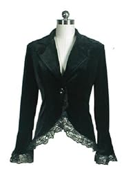 Plus Size Gothic Black Velvet Corset and Lace Jacket 3XL- Plus Size 22W