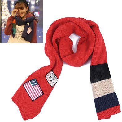 Bridesmaid Red National Flag Pattern Simple Design Wool Knitting Wool Scaves