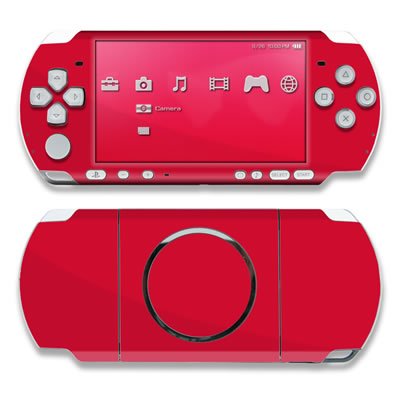 Solid State Red Design Decorative Protector Skin Decal Sticker for Sony PSP 3000