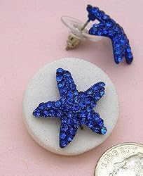 Sea Creature Starfish Blue Crystal Studded earrings
