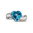 Heart Embrace Blue Topaz & Diamond Ring by The Bradford Exchange