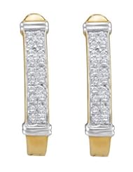 10K Yellow Gold 0.15CT White Diamond Micro-Pave Hoops