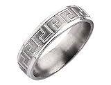 Men's 6mm Greek Key Titanium Wedding Band