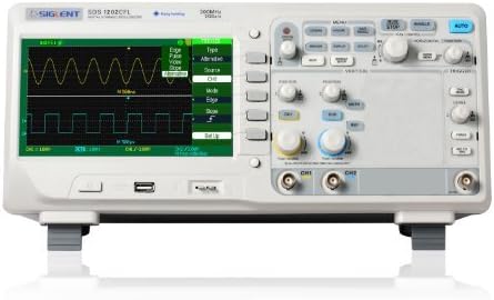 Siglent SDS1202CFL 200MHz 7" Display Digital Storage Oscilloscope 2CH+1EXT 2GSa/s Real Time Sample Rate AC 100-240V, 45Hz-440Hz