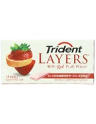 Grocery: Trident Layers Gum, Wild Strawberry + Tangy Citrus, 14-Piece Packs (Pack of 12) - Trident
