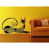 Wandtattoo Katze Nr.126 Wandaufkleber Wandmotiv (Gr��e: 88cm x 52 cm)von "wandmotiv24"