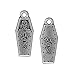 Silver Plated Pewter Dia De Los Muertos Coffin Pendant Charm 26mm (1)