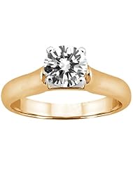 0.50 Ct Round H/I I1 Diamond 18K Yellow Gold Ring