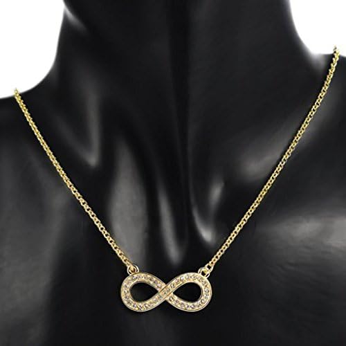 Gorgeous Angel Women's 18K Gold Plated Infinity Pendant Necklaces CZ Crystal Friendship Chian Necklaces Gifts for Girls