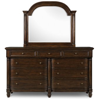 Magnussen Belcourt 9 Drawer Dresser with Shaped Mirror