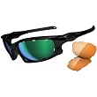 Oakley Split Jacket Adult Asian Fit Sport Lifestyle Sunglasses - Polished Black/Jade Iridium Vented, Persimmon Vented