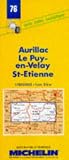 Carte routi&egrave;re : Aurillac - Le Puy - St-Etienne, 76, 1/200000