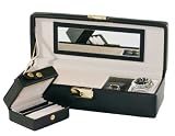 Tech Swiss Jewelry Box with Travel Case Leather Black Compact For Safe