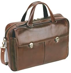 Bugatti Brown Genuine Leather Laptop Briefcase