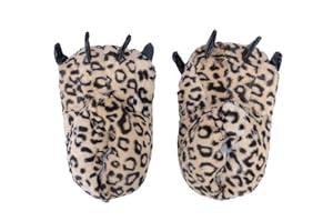 Simplicity Cute Warm Animal Slippers for Women and Men, Yellow/Coffee