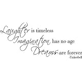 Tinker Bell Quote Laughter Is Timeless 23x12 Wall Saying Vinyl Decal