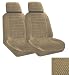 Set of 2 Universal Fit Low Back Scottsdale Pattern Front Bucket Seat Cover - Sand