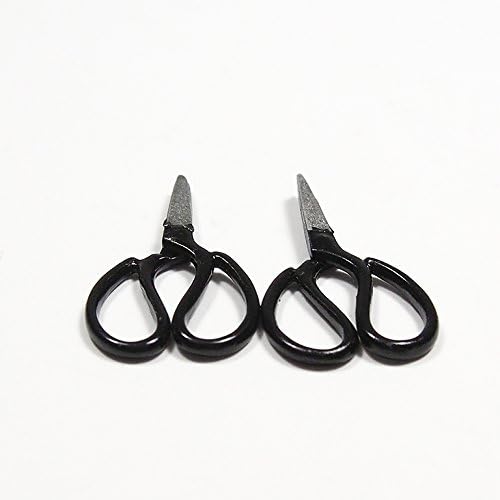 1:12 2PCS Scissors Metal Black & Silver Tools Sewing Miniature Doll House Gift